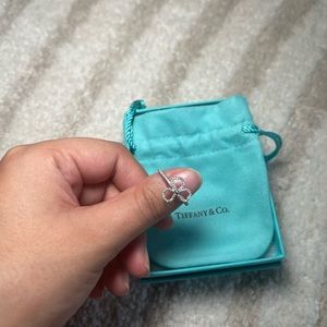 Tiffany and co. Platinum diamond paper flower open ring size 7